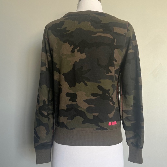 Freddy Camouflage Green Casual Pink Stitching Detail Sweatshirt Top Sweater 4 S - Picture 6 of 15